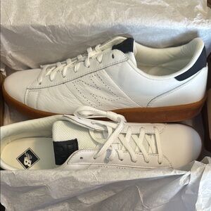 New Balance White and Brown Sneakers Minimalist Design